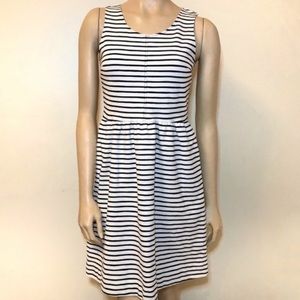J.Crew Striped White Navy Sleeveless Dress